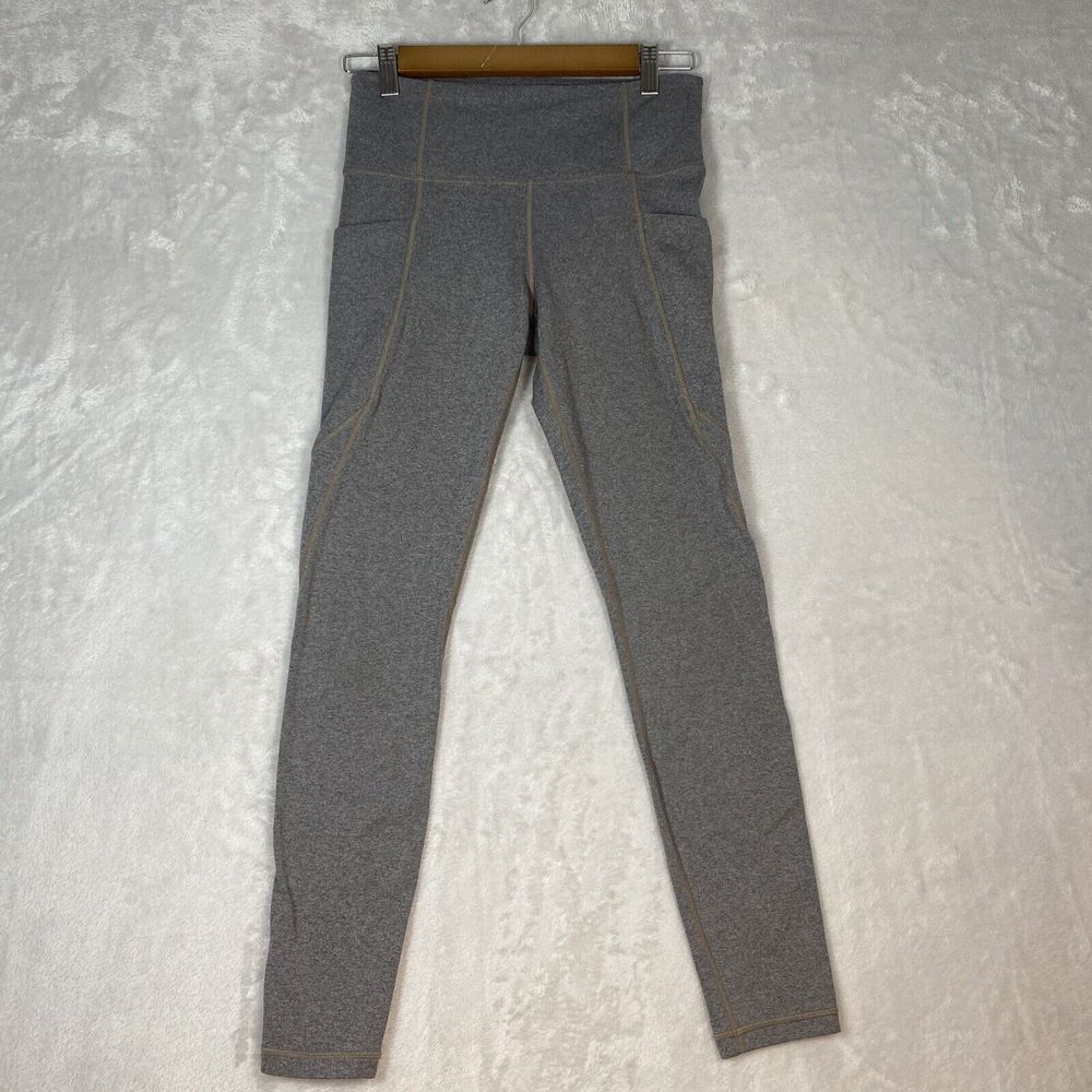 Athelta Womens Medium Gray Leggings Pockets Elastic‎ Stretch Waist